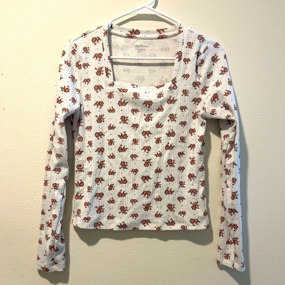 Old Navy Tops - Old Navy Floral Long Sleeve Crop Top M